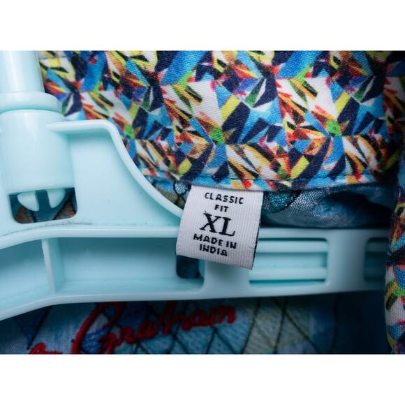 Robert Graham Shirt Mens XL Striped Geometric Print Long Sleeve Designer Casual - Picture 2 of 15